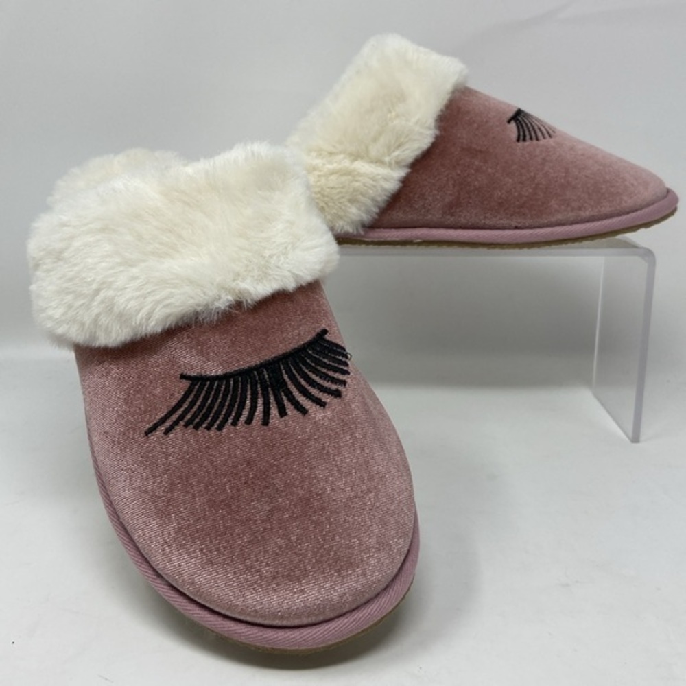 NWT Betsy Johnson EYESLEEY/EYES Faux Fur Lined Slippers SIZE M (7/8)